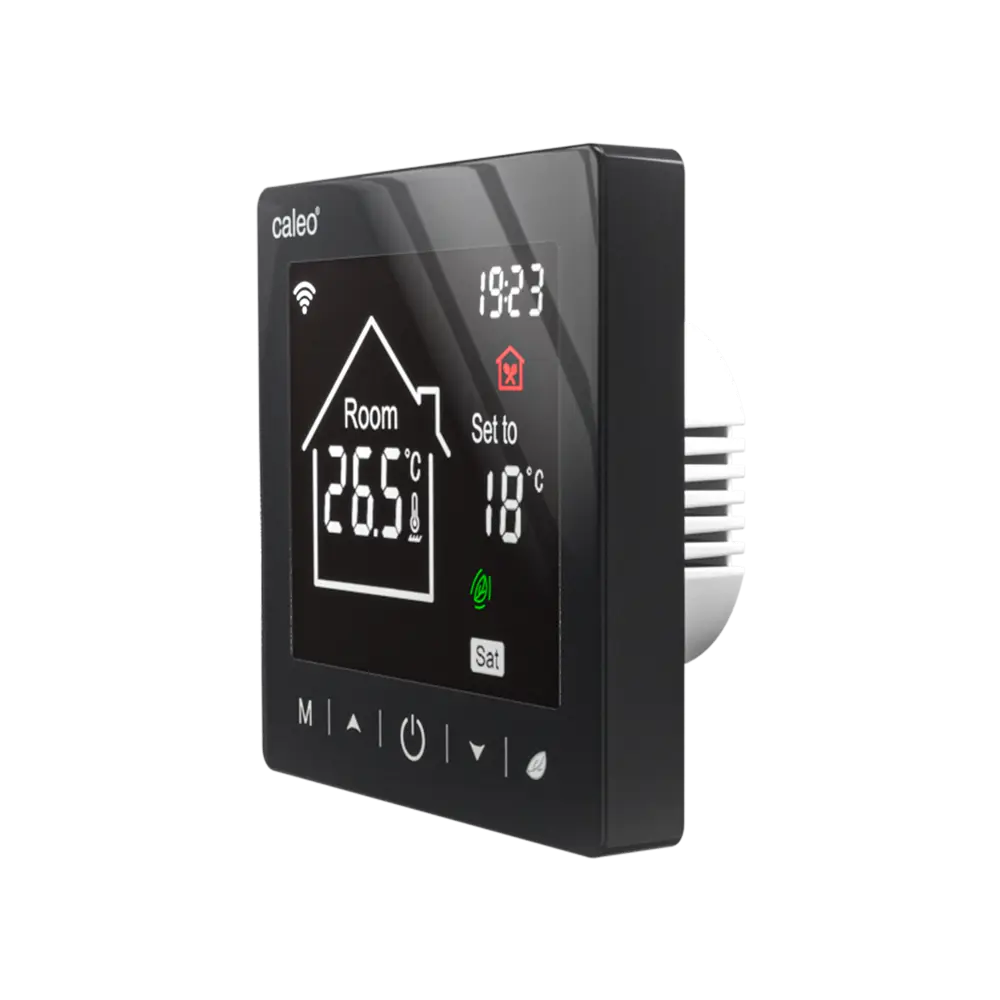 Фото 3 Терморегулятор для теплого пола Caleo цифровой цвет черный Фото 3 Терморегулятор для теплого пола Caleo цифровой цвет черный