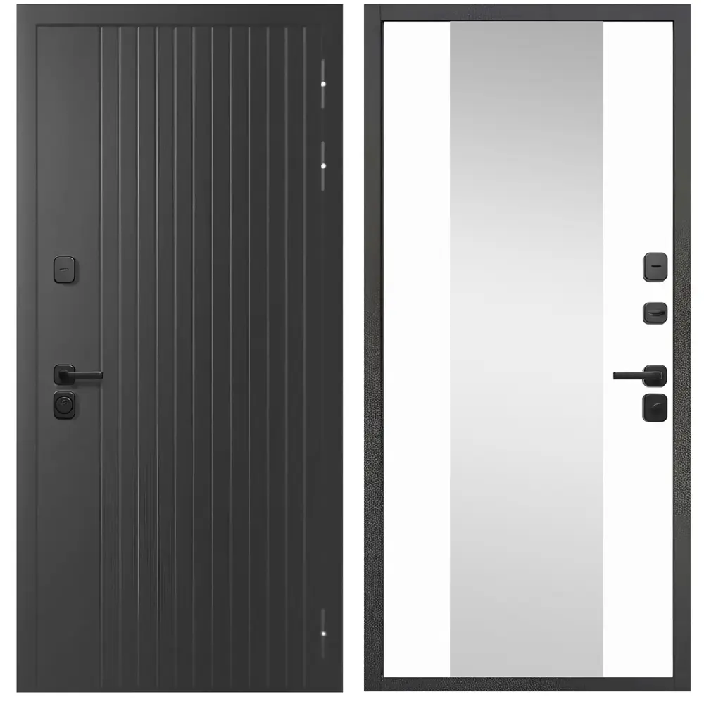 Фото Входная дверь Foreman Ф-15 правый 205x86см цвет графит/белый матовый с зеркалом Фото Входная дверь Foreman Ф-15 правый 205x86см цвет графит/белый матовый с зеркалом