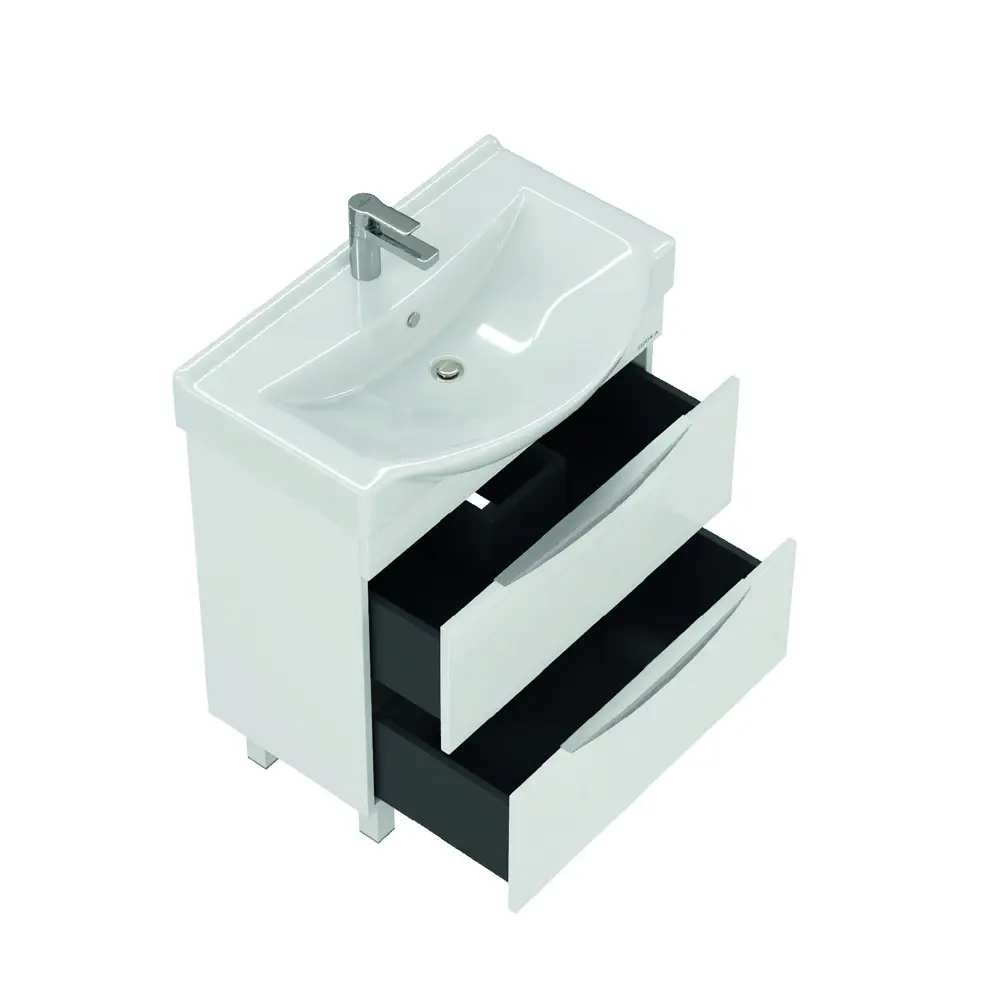 Фото 7 Тумба под раковину напольная Onika 108068 77см цвет белый