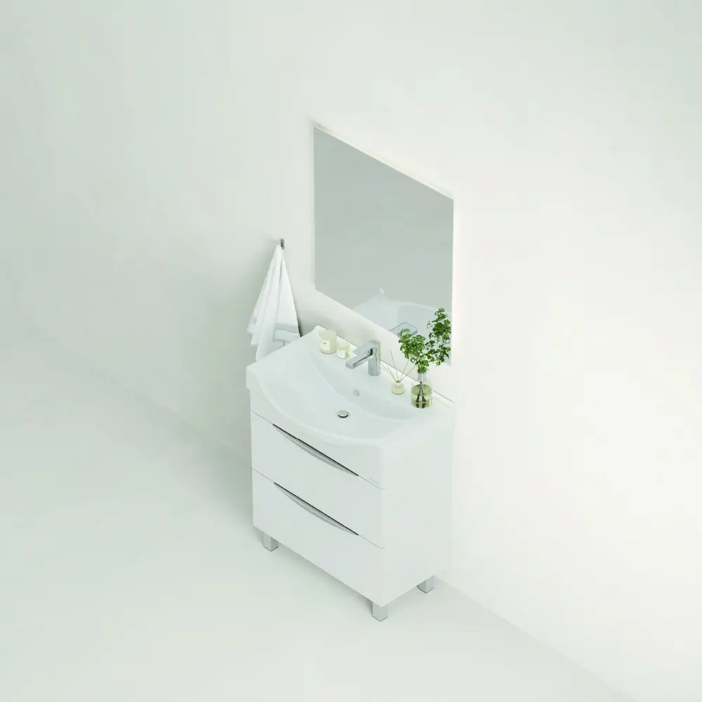 Фото 4 Тумба под раковину напольная Onika 108068 77см цвет белый