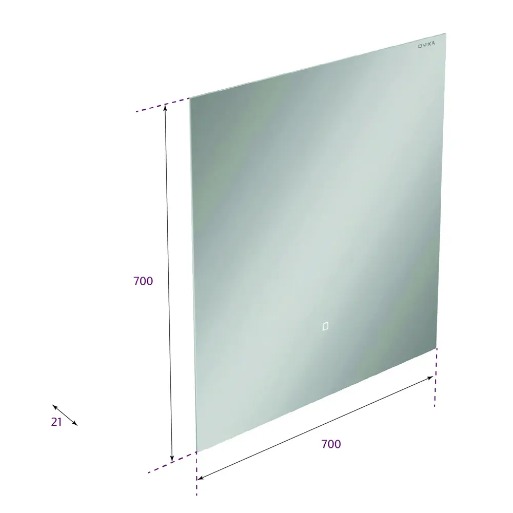 Фото 10 Зеркало для ванной Onika Люма 207048 с подсветкой 70x70см Фото 10 Зеркало для ванной Onika Люма 207048 с подсветкой 70x70см
