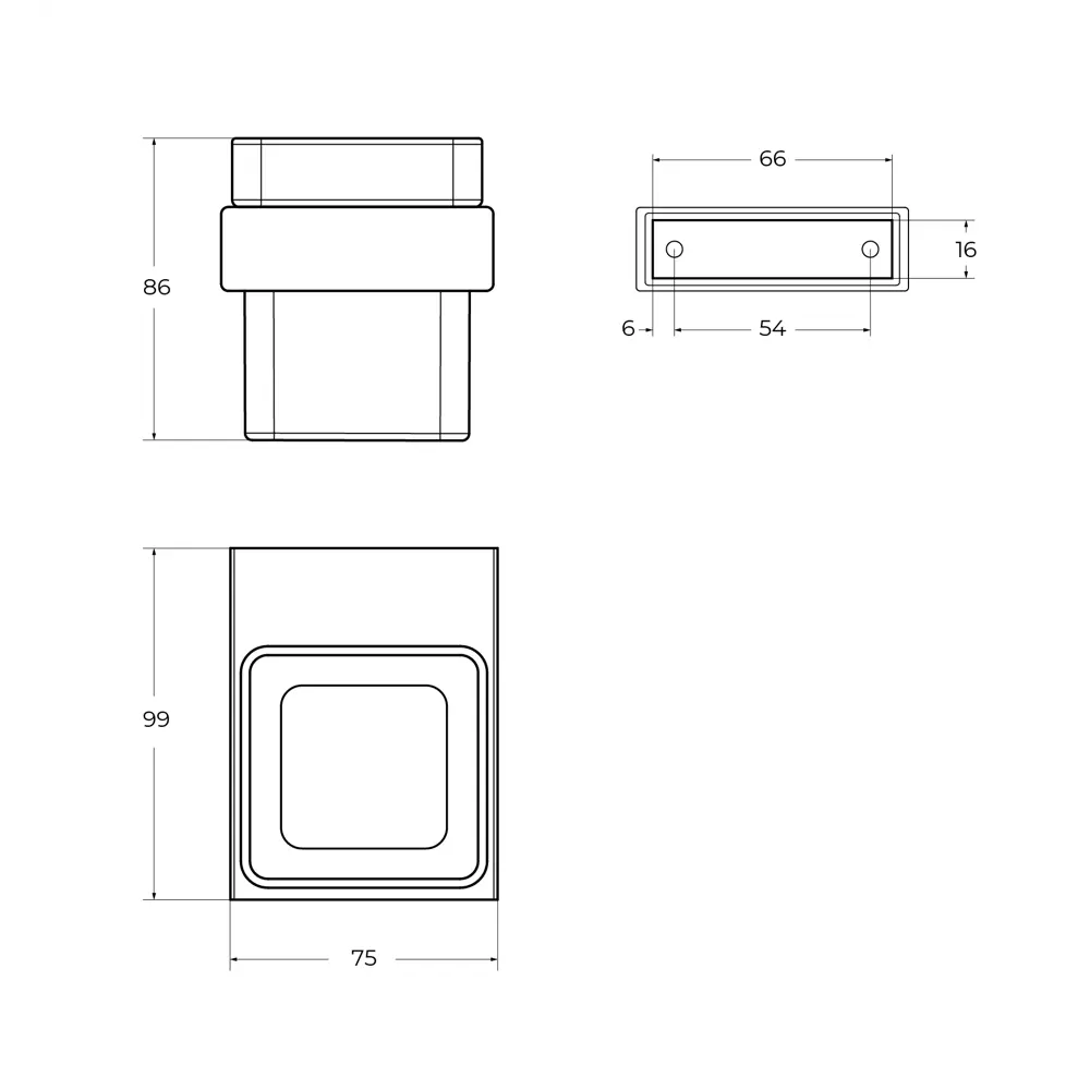 Фото 3 Стакан для ванной подвесной Cezares SLIDER-TUMS-IN цвет сатин
