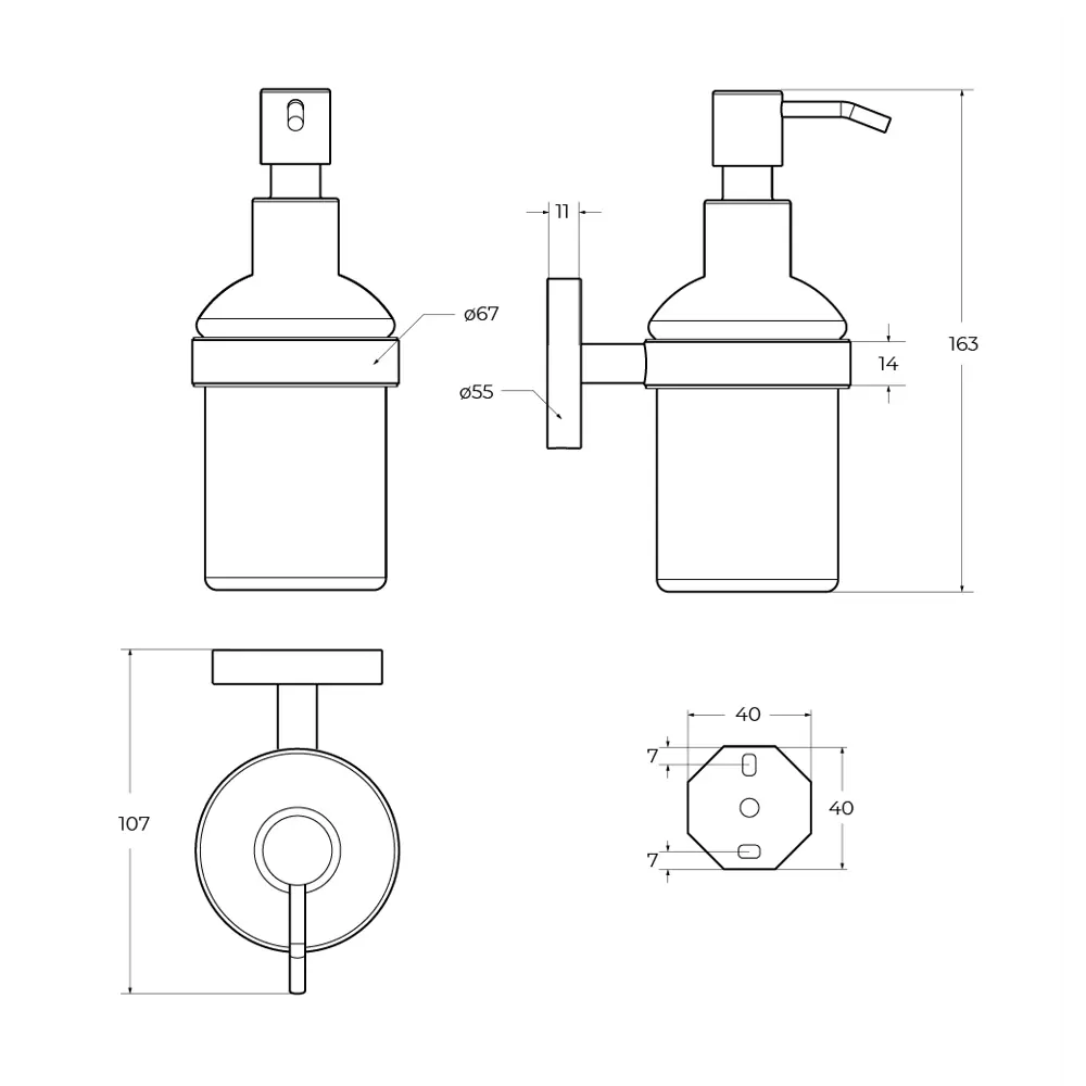 Фото 2 Дозатор для мыла подвесной Cezares RELAX-SOIS-V-GM цвет оружейная сталь
