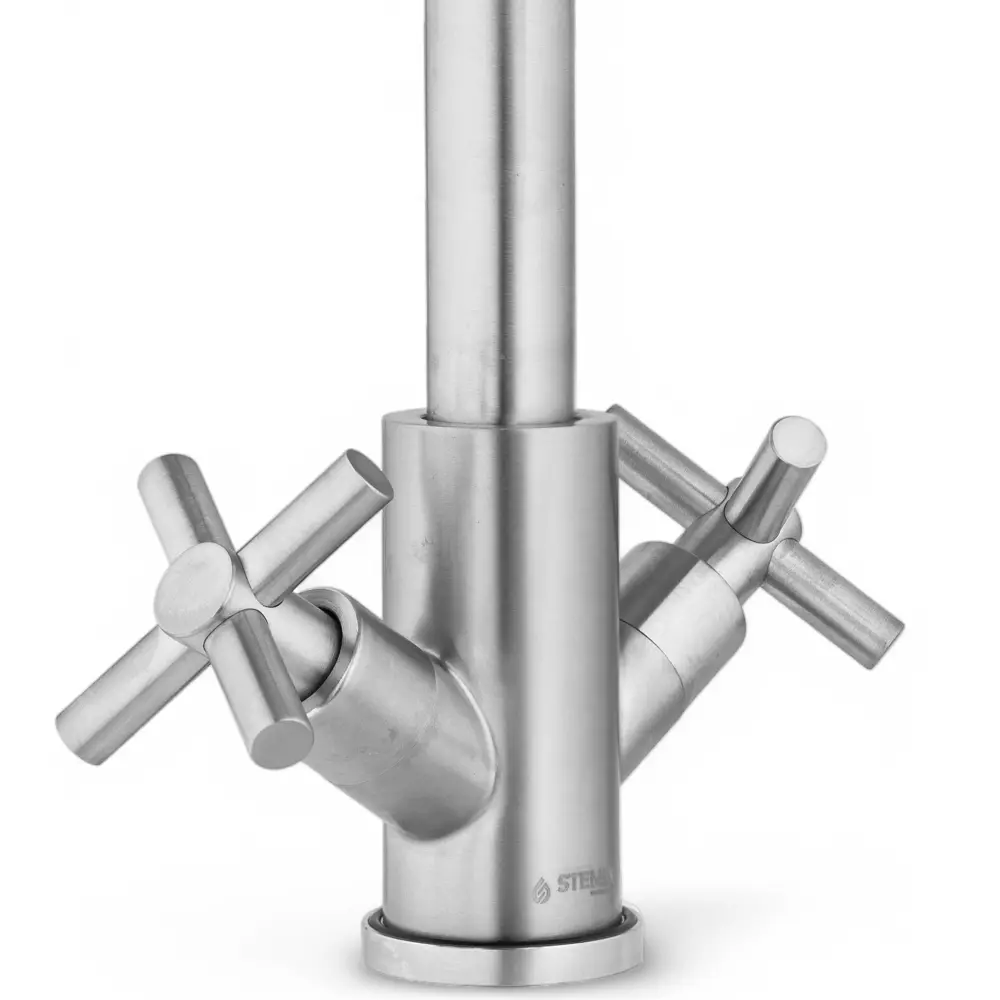 Фото 2 Смеситель для раковины двухвентильный Stemix SUS808-272F цвет сатин Фото 2 Смеситель для раковины двухвентильный Stemix SUS808-272F цвет сатин