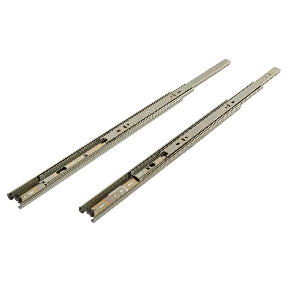 Фото Мебельные направляющие 400x35 мм металл цвет никель 2 шт. Фото Мебельные направляющие 400x35 мм металл цвет никель 2 шт.