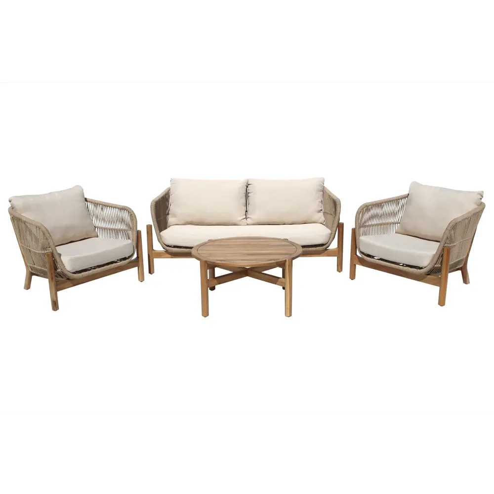 Фото Набор садовой мебели Garden Story Риччи GS053 акация светло-коричневый диван 2 кресла столик