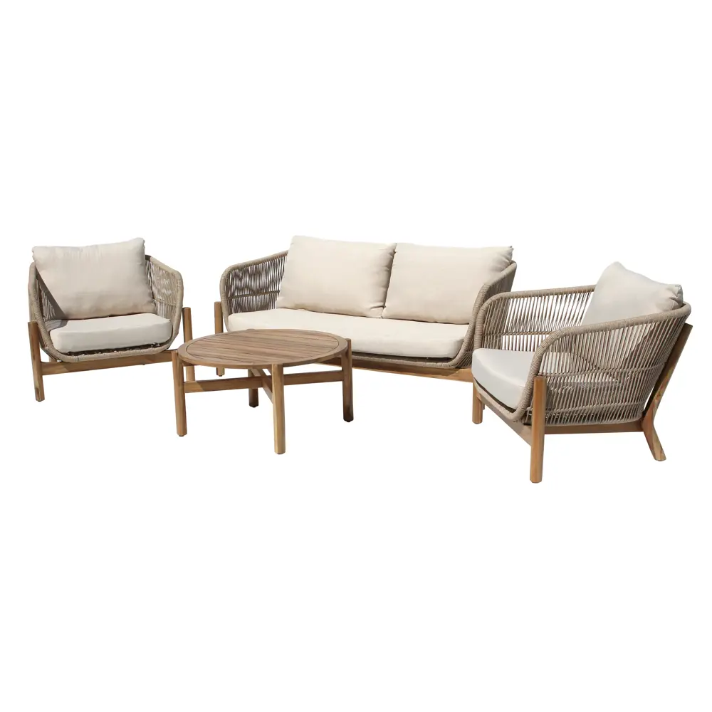 Фото 2 Набор садовой мебели Garden Story Риччи GS053 акация светло-коричневый диван 2 кресла столик