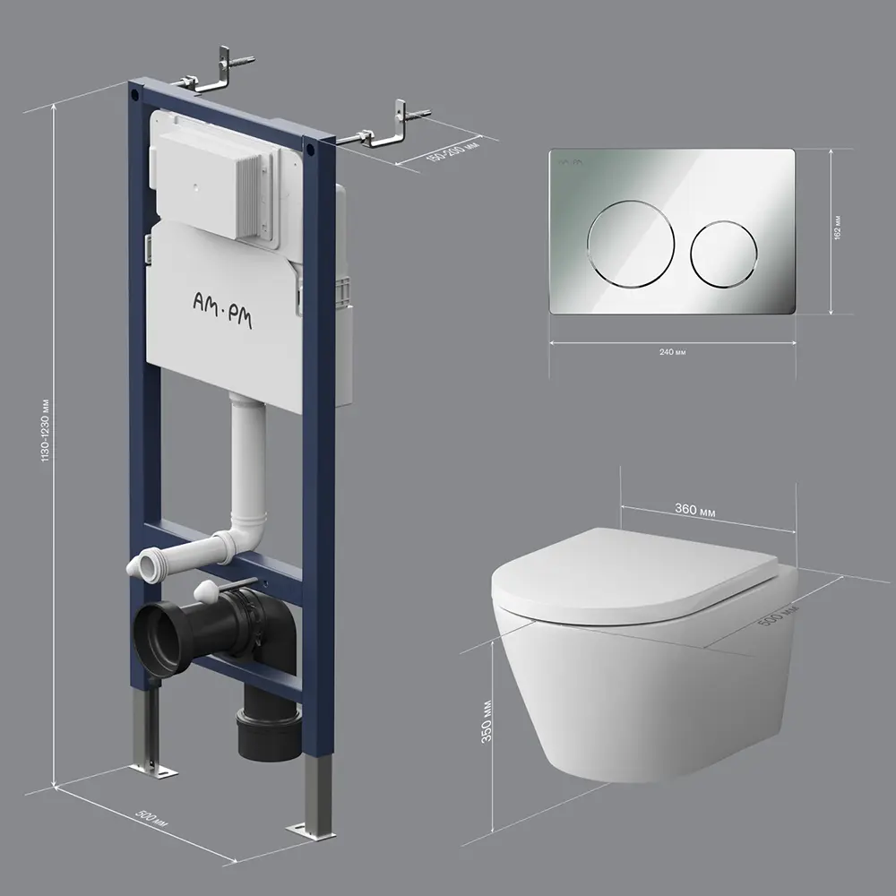 Фото 4 Комплект инсталляция MonoFit IS97151.751701mp с подвесным унитазом Suit и клавишей хром Фото 4 Комплект инсталляция MonoFit IS97151.751701mp с подвесным унитазом Suit и клавишей хром