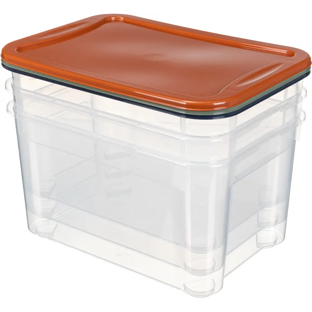 Фото 3 Комплект ящиков 38.9x21.5x27.5 см полипропилен с крышкой цвет прозрачный 3 шт Фото 3 Комплект ящиков 38.9x21.5x27.5 см полипропилен с крышкой цвет прозрачный 3 шт