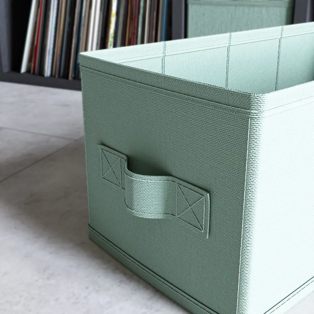 Фото 3 Короб-органайзер KONSENSA 14x31x14 см полиэстер цвет голубой Фото 3 Короб-органайзер KONSENSA 14x31x14 см полиэстер цвет голубой