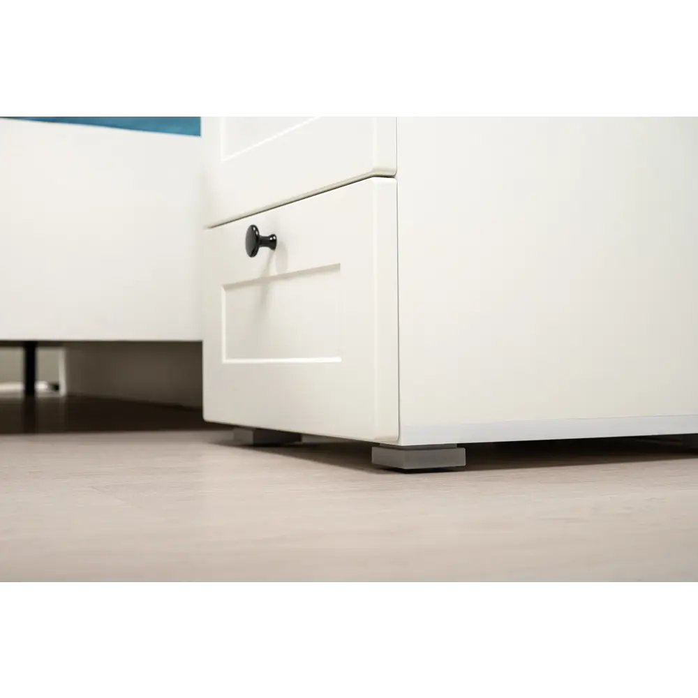 Фото 8 Тумба прикроватная Mobi Остин 16.152 40x44x42 см 2 ящика ЛДСП цвет белый шагрень/дуб крафт золотой