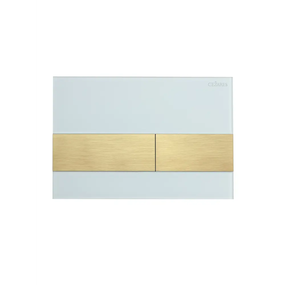 Фото Панель смыва Cezares LUX-GB-1-BORO цвет белый глянцевый/брашированное золото