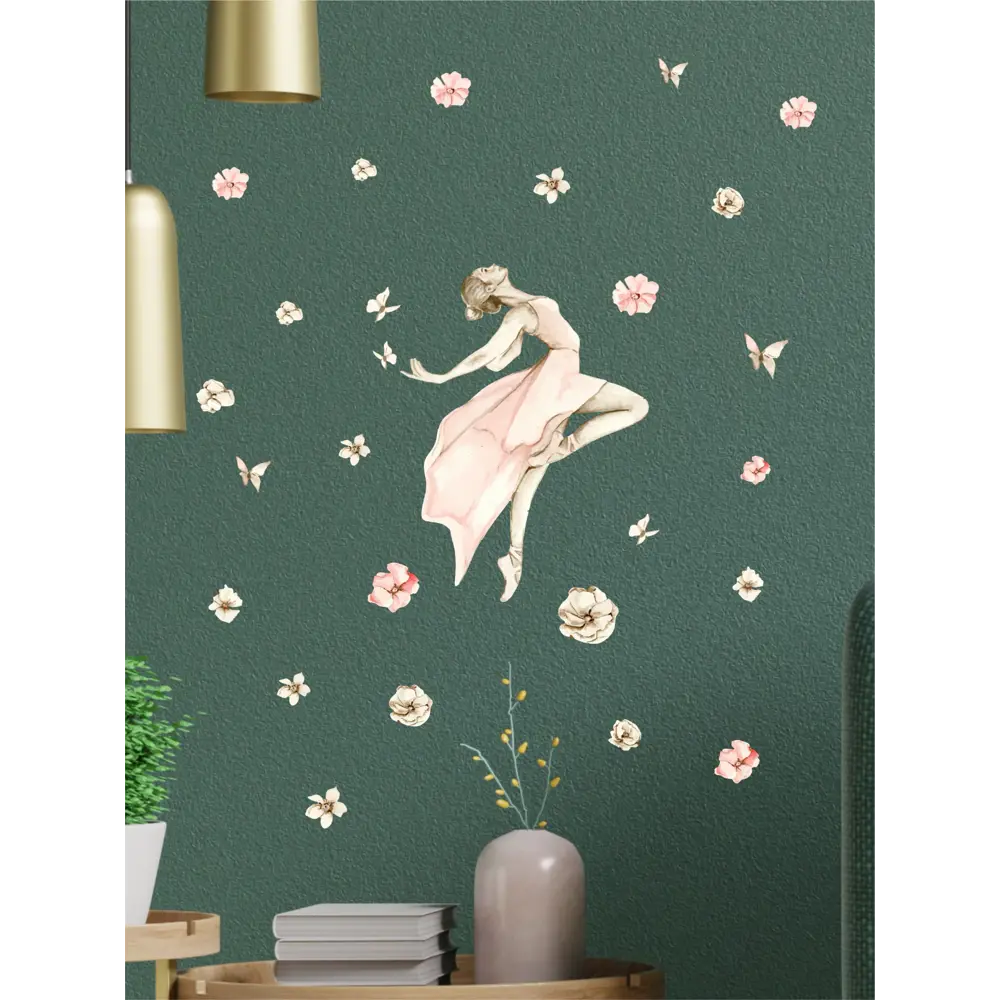 Фото 3 Наклейка интерьерная Lisadecor S0397 Балерина, цветы и бабочки Фото 3 Наклейка интерьерная Lisadecor S0397 Балерина, цветы и бабочки