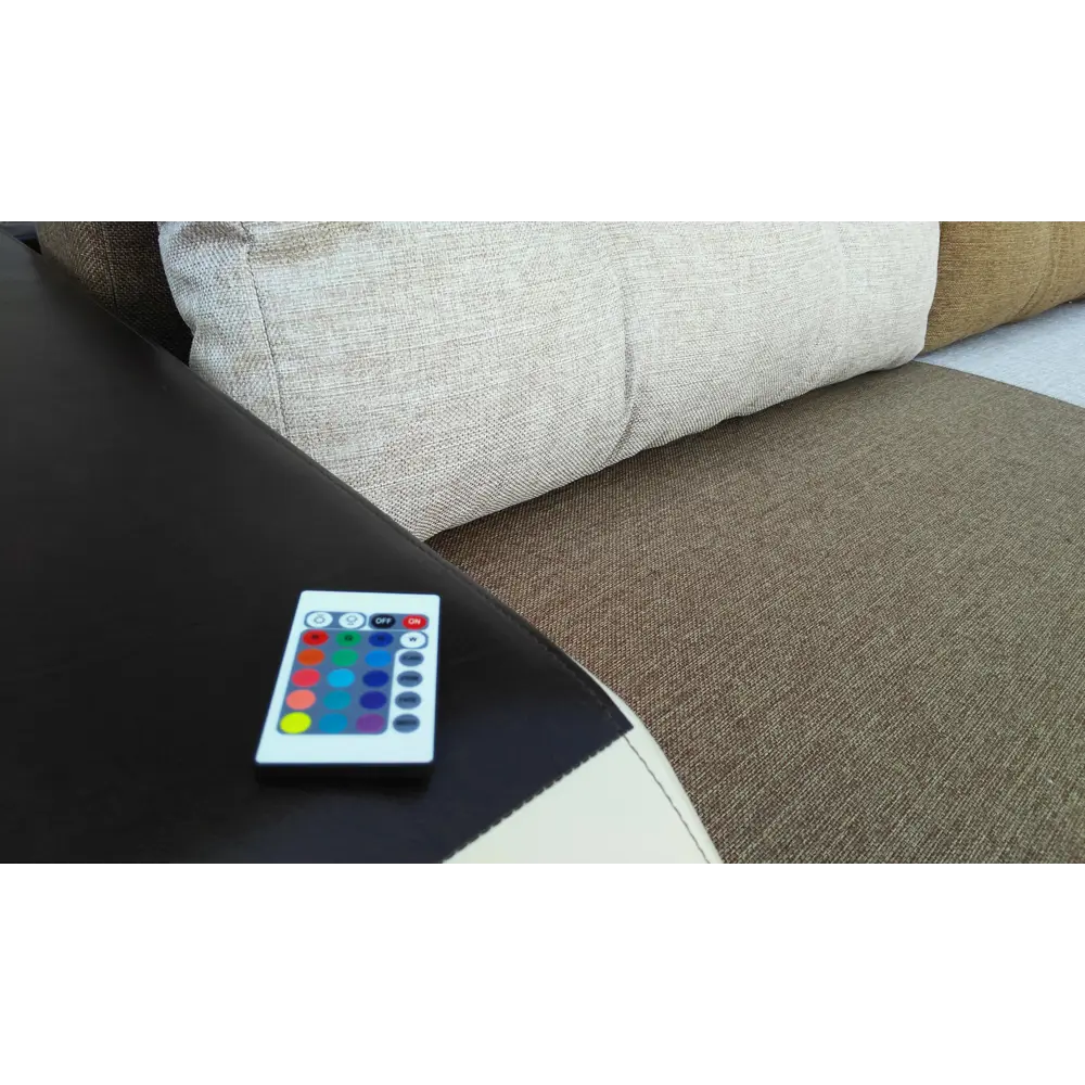 Фото 5 Диван раскладной Meblines Манчестер с подсветкой 240x85x109 см рогожка/экокожа цвет коричневый Фото 5 Диван раскладной Meblines Манчестер с подсветкой 240x85x109 см рогожка/экокожа цвет коричневый