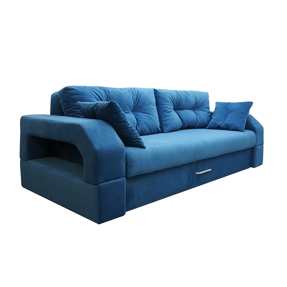Фото 3 Диван раскладной Meblines Манчестер с подсветкой 07 240x90x119 см велюр цвет синий Фото 3 Диван раскладной Meblines Манчестер с подсветкой 07 240x90x119 см велюр цвет синий