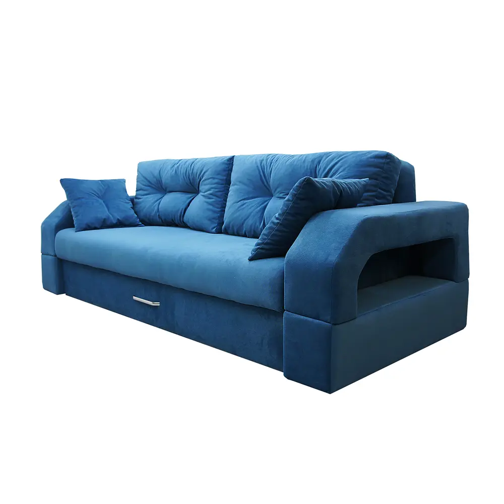 Фото 2 Диван раскладной Meblines Манчестер с подсветкой 07 240x90x119 см велюр цвет синий Фото 2 Диван раскладной Meblines Манчестер с подсветкой 07 240x90x119 см велюр цвет синий