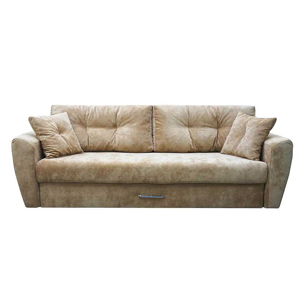 Фото Диван раскладной Meblines Амстердам люкс 05 235x100x110 см велюр цвет бежевый Фото Диван раскладной Meblines Амстердам люкс 05 235x100x110 см велюр цвет бежевый