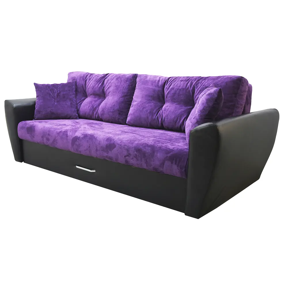 Фото 2 Диван раскладной Meblines Амстердам люкс 11 235x100x110 см велюр цвет фиолетовый/черный Фото 2 Диван раскладной Meblines Амстердам люкс 11 235x100x110 см велюр цвет фиолетовый/черный