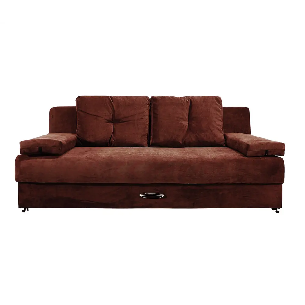 Фото Диван раскладной Meblines Амстердам Мини люкс 195x85x105 см велюр цвет коричневый Фото Диван раскладной Meblines Амстердам Мини люкс 195x85x105 см велюр цвет коричневый