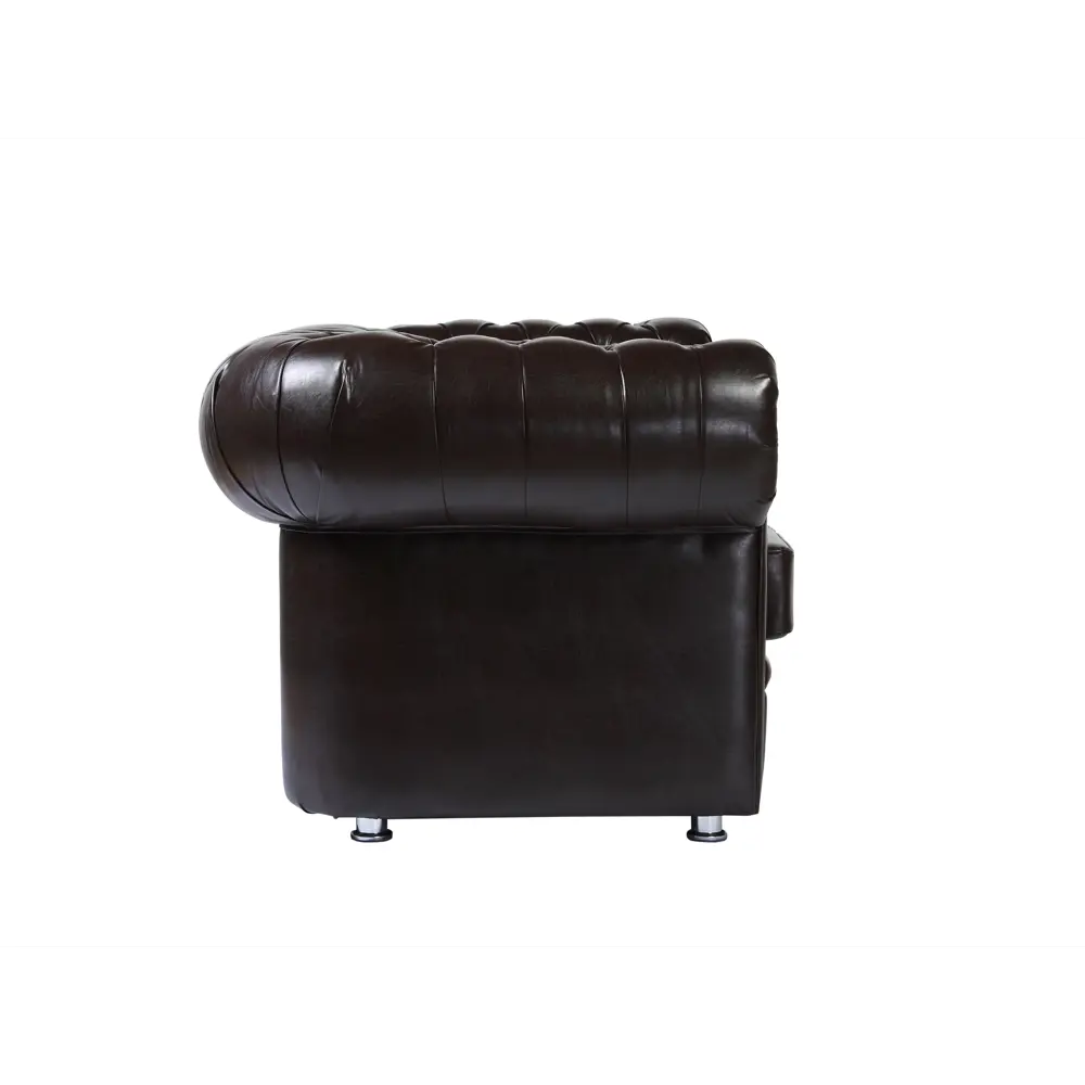 Фото 3 Диван прямой Meblines Честер 165x85x85 см эко-кожа цвет коричневый