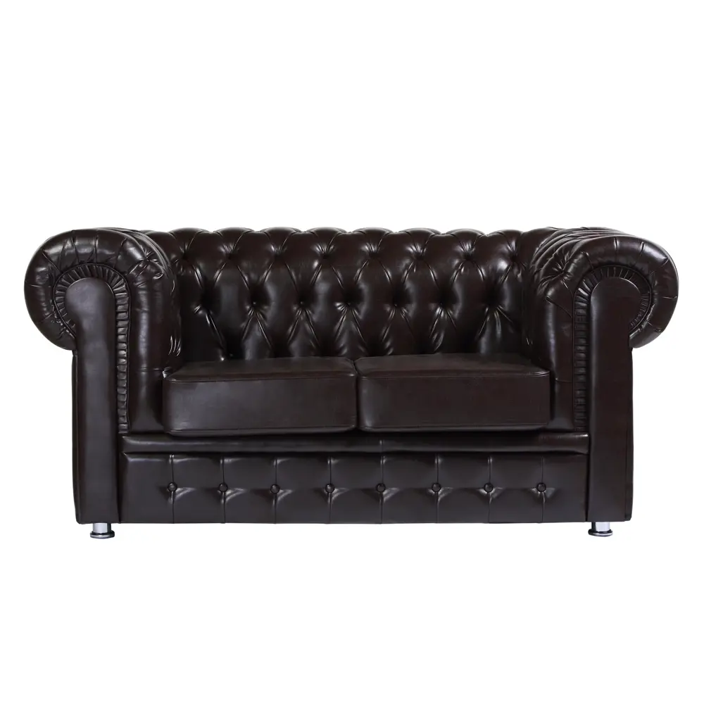 Фото Диван прямой Meblines Честер 165x85x85 см эко-кожа цвет коричневый