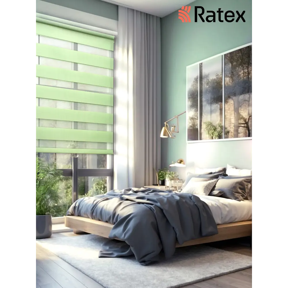 Фото 7 Рулонная штора день/ночь Лентабел Сандра 43x160 см цвет зеленый Фото 7 Рулонная штора день/ночь Лентабел Сандра 43x160 см цвет зеленый