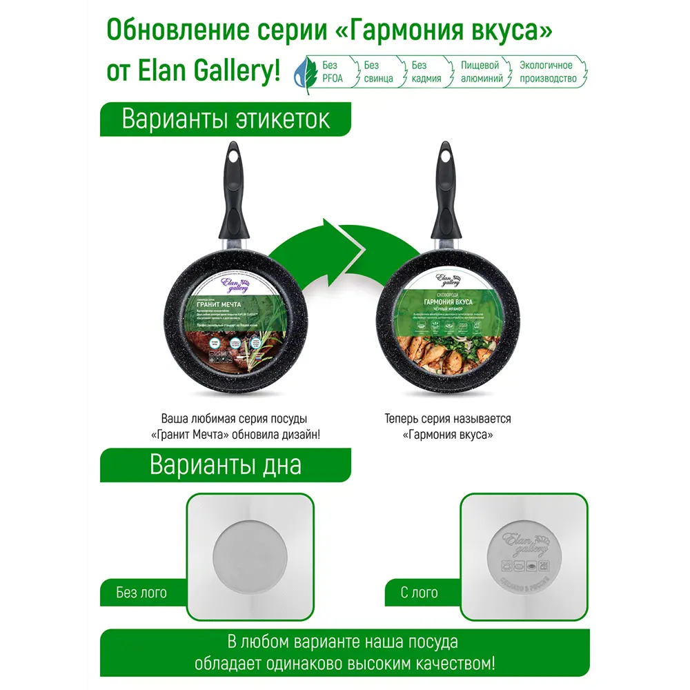 Фото 7 Набор посуды Elan Gallery 5 предметов алюминий цвет черный 120273+3 Фото 7 Набор посуды Elan Gallery 5 предметов алюминий цвет черный 120273+3