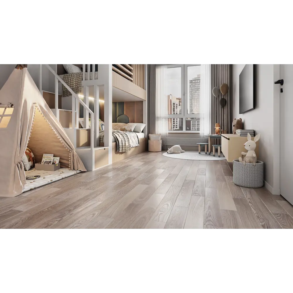 Фото 2 Паркетная доска Amber Wood Браш Ясень беленый 21 класс толщина 14 мм с фаской 0.909 м², цена за упаковку