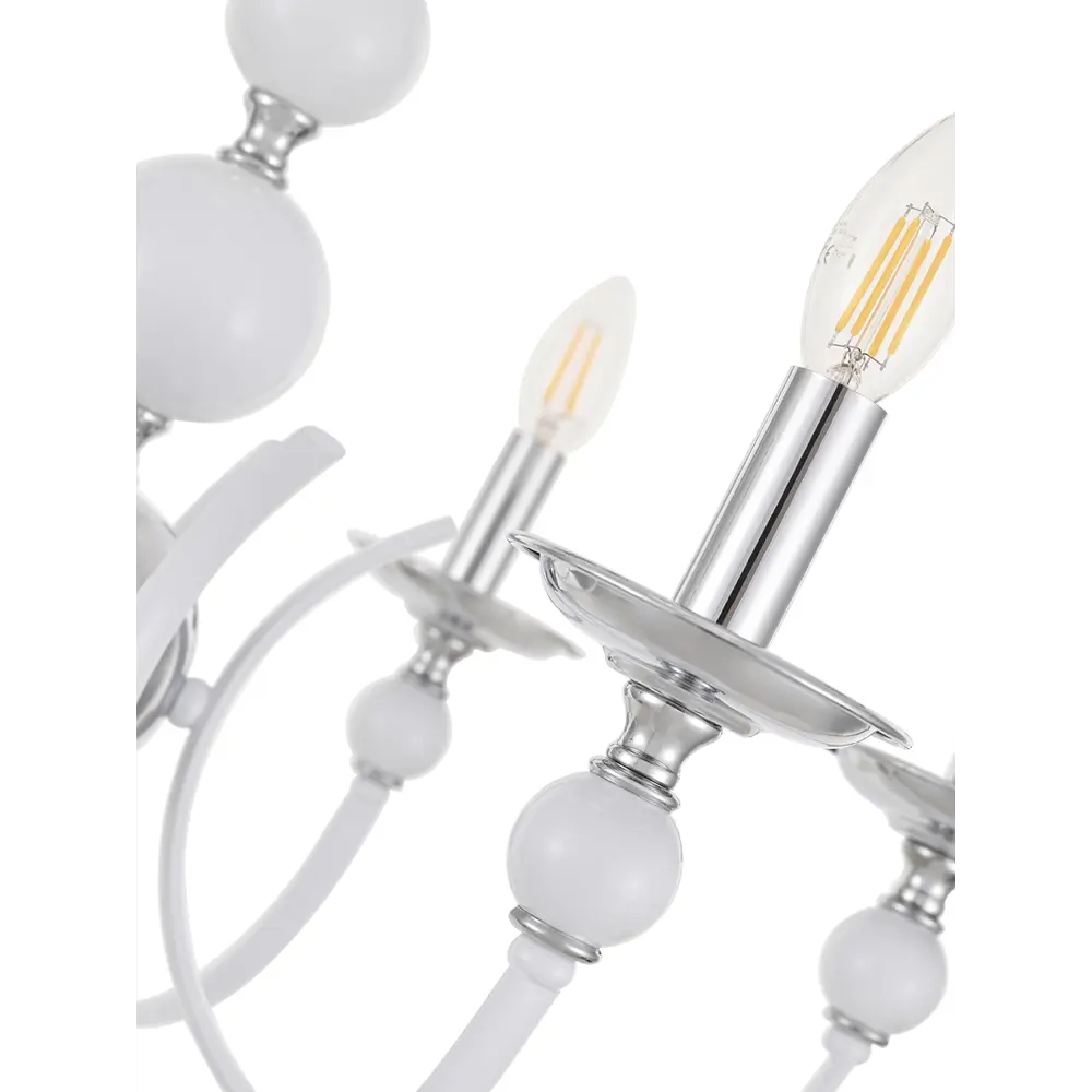 Фото 7 Люстра подвесная Arte milano 810501.1.5.220.u.e14 wh.cr 5 ламп 15 м² цвет хром/белый