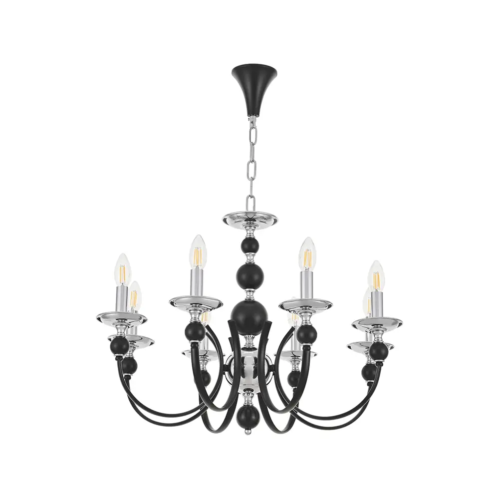 Фото 2 Люстра 810501.1.8.220.U.E14 Bk.Cr Arte Milano Фото 2 Люстра 810501.1.8.220.U.E14 Bk.Cr Arte Milano