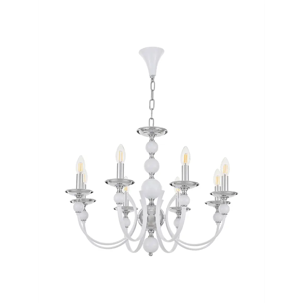 Фото Люстра 810501.1.8.220.U.E14 Wh.Cr Arte Milano Фото Люстра 810501.1.8.220.U.E14 Wh.Cr Arte Milano