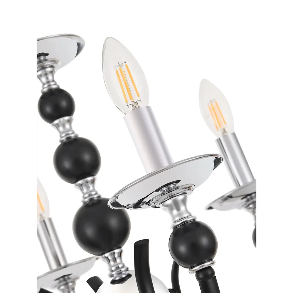 Фото 7 Люстра подвесная Arte milano 810501.1.5.220.u.e14 bk.cr 5 ламп 15 м² цвет хром/черный