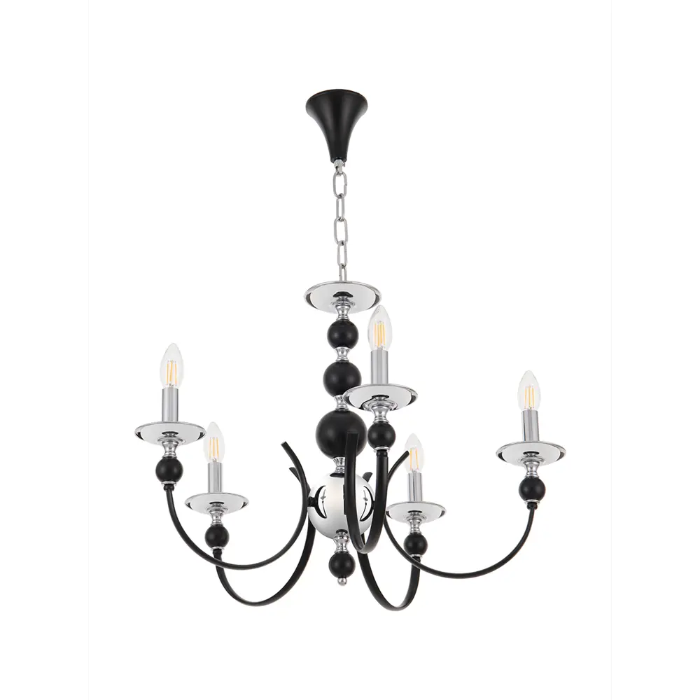 Фото 4 Люстра подвесная Arte milano 810501.1.5.220.u.e14 bk.cr 5 ламп 15 м² цвет хром/черный