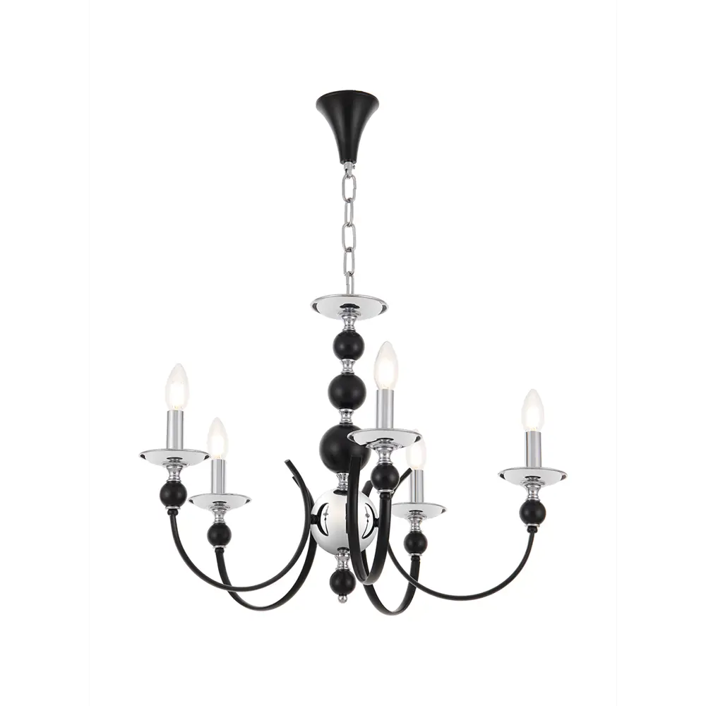 Фото 3 Люстра подвесная Arte milano 810501.1.5.220.u.e14 bk.cr 5 ламп 15 м² цвет хром/черный