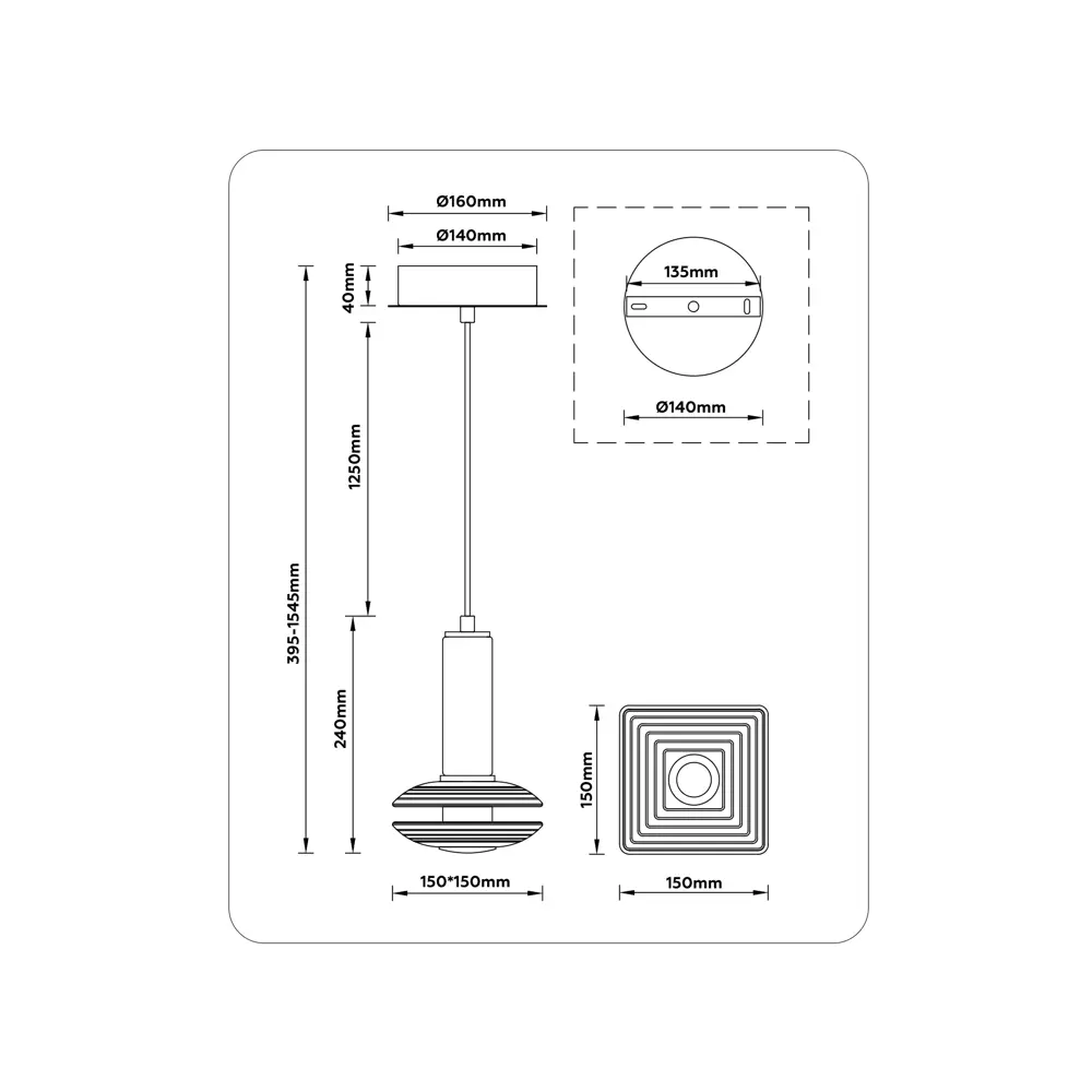 Фото 6 Светильник подвесной светодиодный Ambrella light High light Lh31003* 8 м² теплый белый свет цвет серый Фото 6 Светильник подвесной светодиодный Ambrella light High light Lh31003* 8 м² теплый белый свет цвет серый