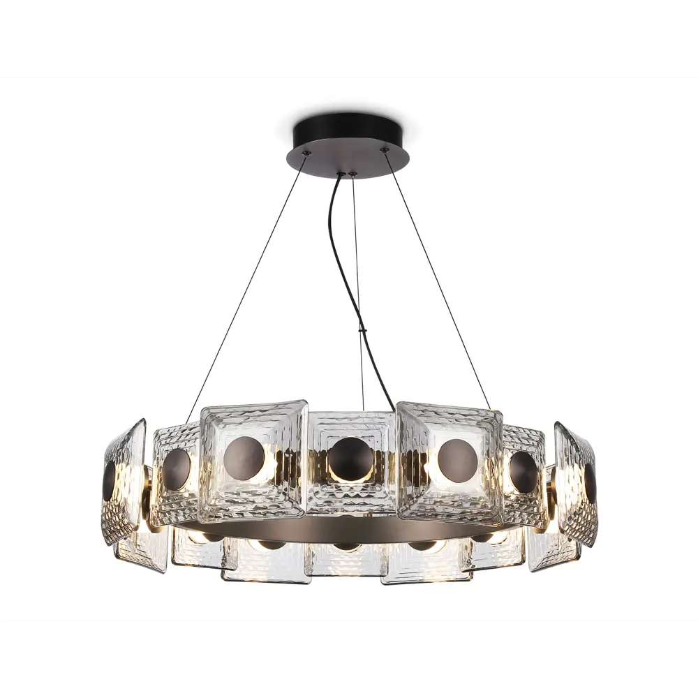 Фото Светильник светодиодный подвесной LH31030 GR/SM серый/дымчатый 72W 3000K D700x150 Фото Светильник светодиодный подвесной LH31030 GR/SM серый/дымчатый 72W 3000K D700x150