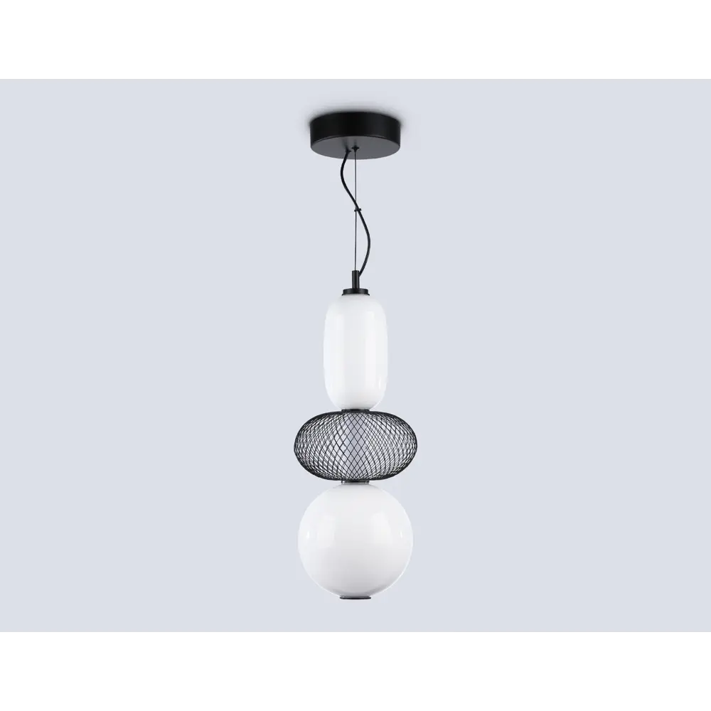 Фото 4 Светильник светодиодный подвесной LH11008 BK/FR черный/белый матовый 24W 3000K D220x570 Фото 4 Светильник светодиодный подвесной LH11008 BK/FR черный/белый матовый 24W 3000K D220x570