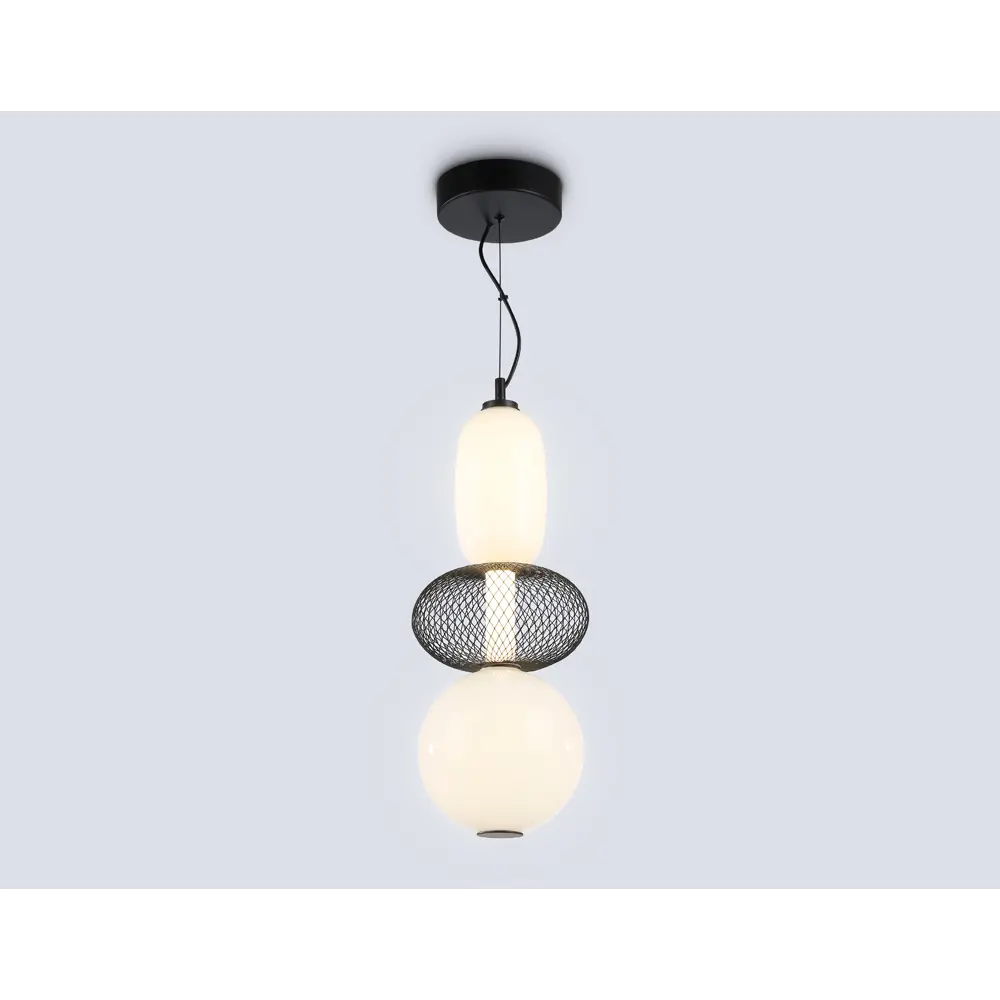 Фото 3 Светильник светодиодный подвесной LH11008 BK/FR черный/белый матовый 24W 3000K D220x570 Фото 3 Светильник светодиодный подвесной LH11008 BK/FR черный/белый матовый 24W 3000K D220x570