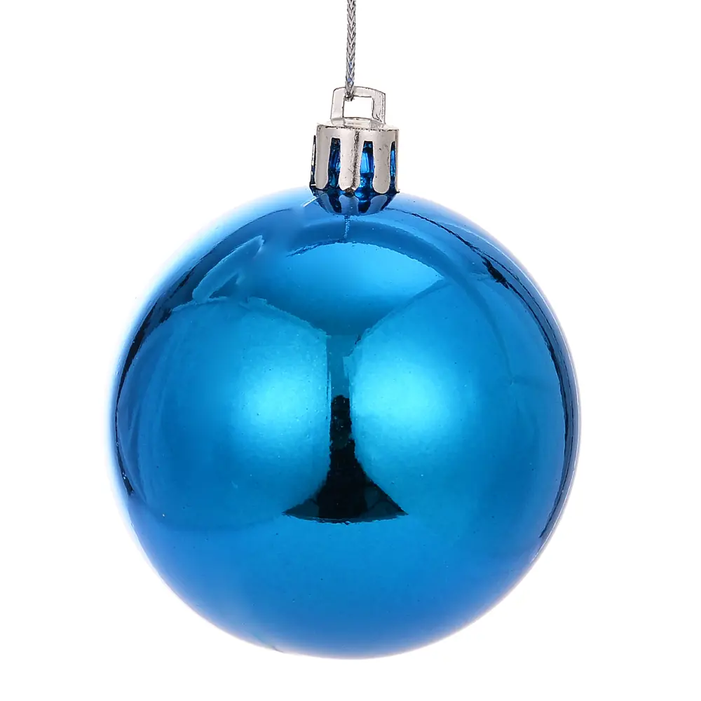 Фото 2 Елочный шар ø5 см пластик голубой Фото 2 Елочный шар ø5 см пластик голубой