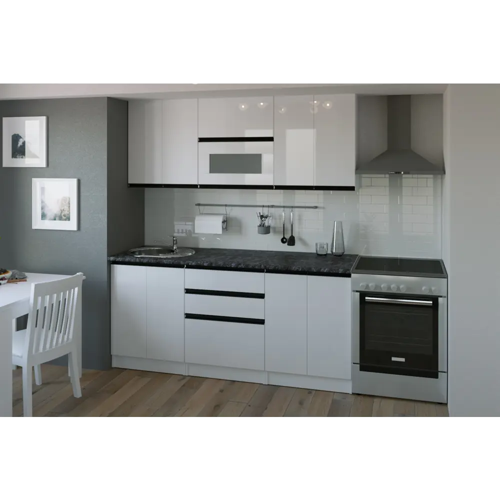 Фото 2 Кухонный гарнитур Макси/лотос Герда Лотос макси 180x212x60 см ЛДСП цвет белый глянец Фото 2 Кухонный гарнитур Макси/лотос Герда Лотос макси 180x212x60 см ЛДСП цвет белый глянец