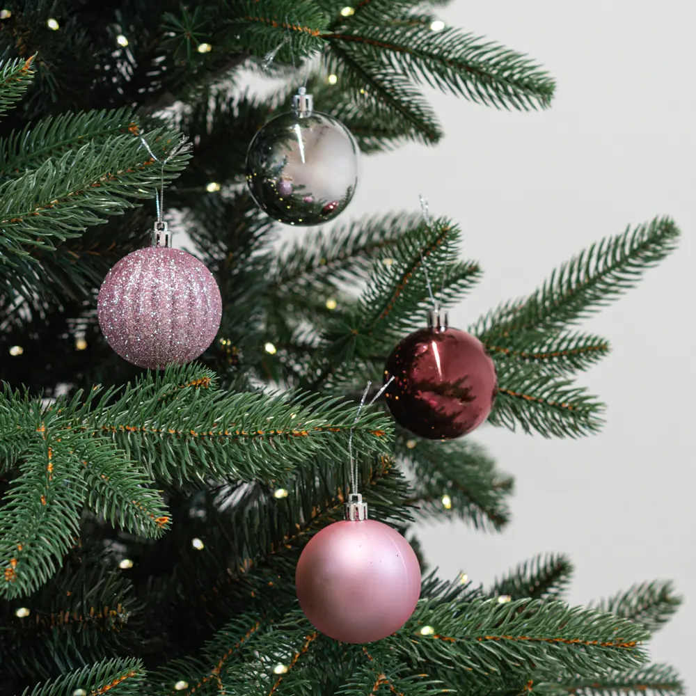 Фото 2 Набор елочных шаров KREAFORTA ø6 см розово-серый 24 шт. Фото 2 Набор елочных шаров KREAFORTA ø6 см розово-серый 24 шт.