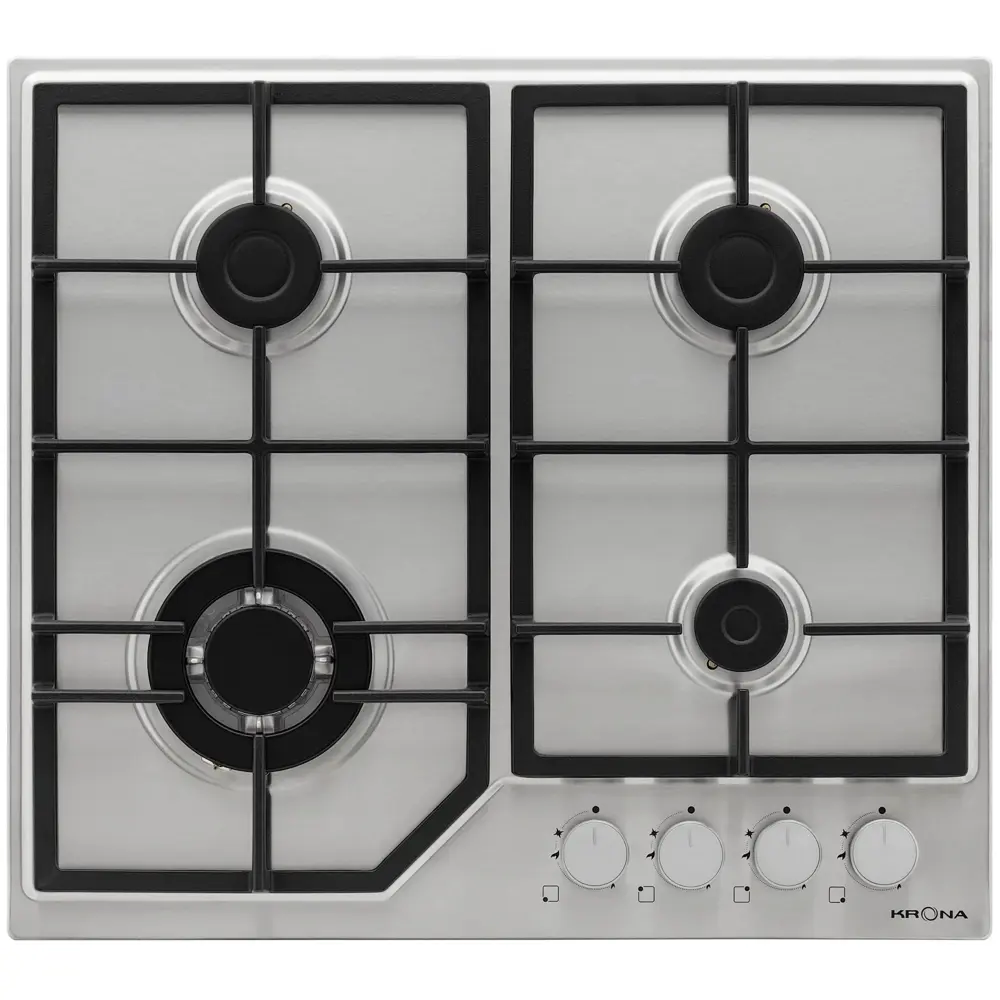 Фото Газовая варочная панель Krona NEBEL 60 IX W 58 см 4 конфорки цвет серый / серебристый Фото Газовая варочная панель Krona NEBEL 60 IX W 58 см 4 конфорки цвет серый / серебристый
