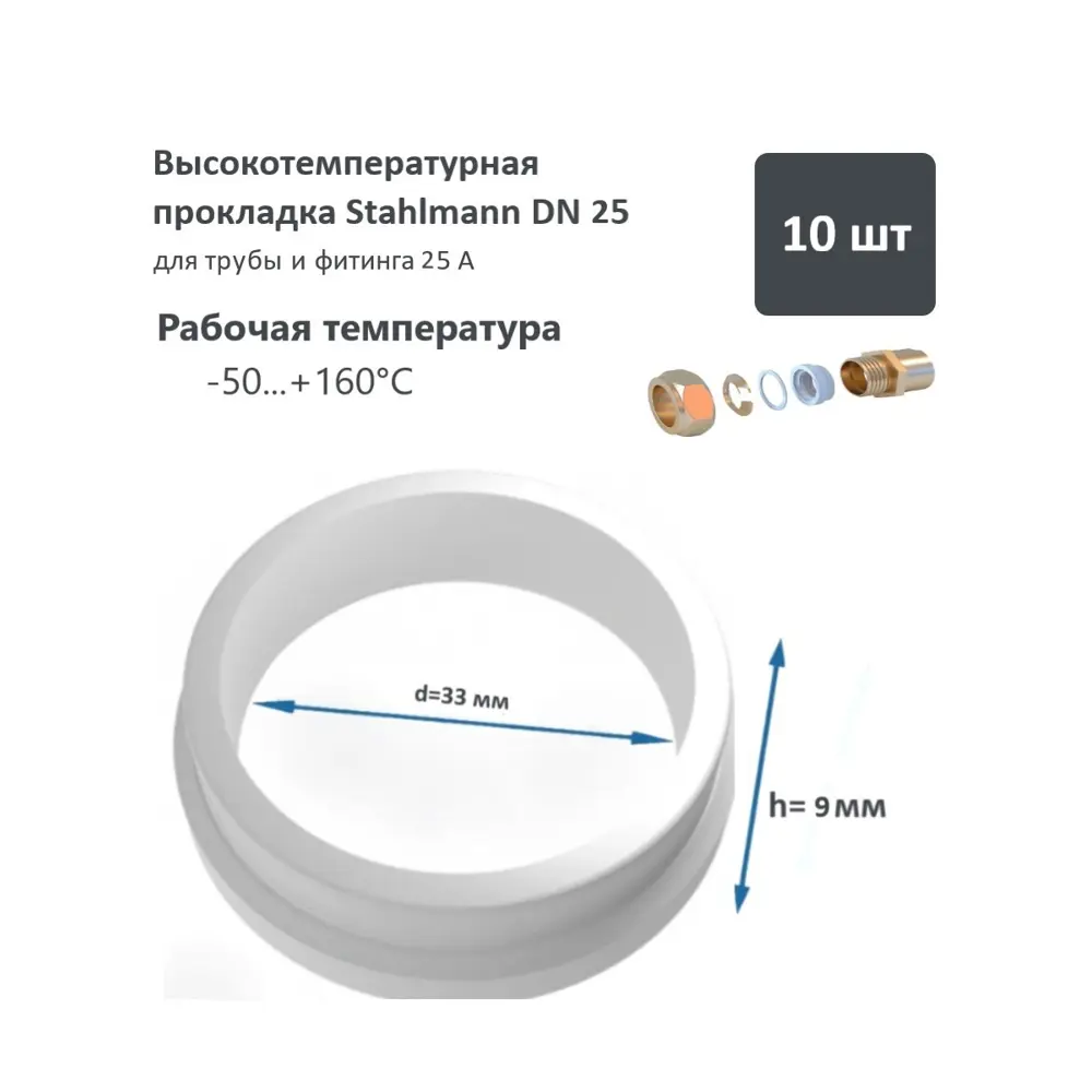 Фото Уплотнительное кольцо Stahlmann DN25 силикон 10 шт 2246824 Фото Уплотнительное кольцо Stahlmann DN25 силикон 10 шт 2246824