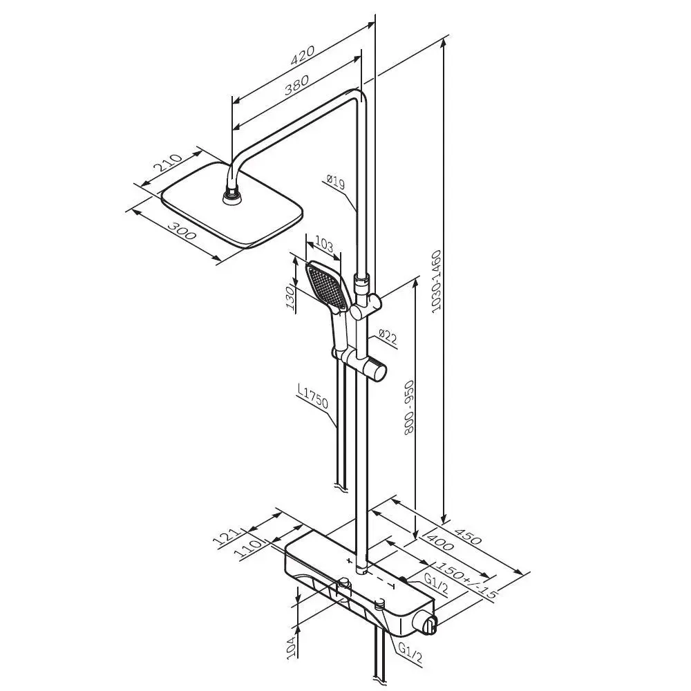 Фото 12 Душевая система Am.pm Bold s07bd3bl 3 режимная цвет черный матовый Фото 12 Душевая система Am.pm Bold s07bd3bl 3 режимная цвет черный матовый