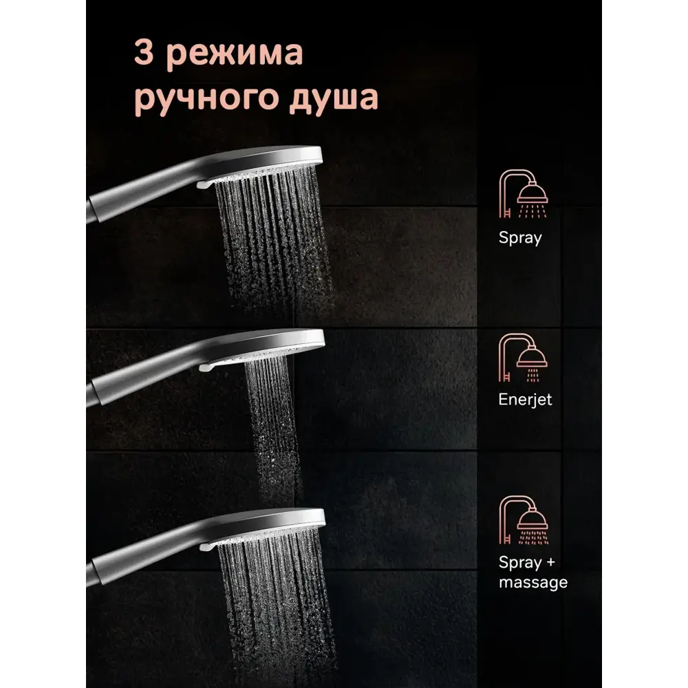 Фото 5 Душевая система Am.pm Mood s07mn4ch 1 режимная цвет хром Фото 5 Душевая система Am.pm Mood s07mn4ch 1 режимная цвет хром