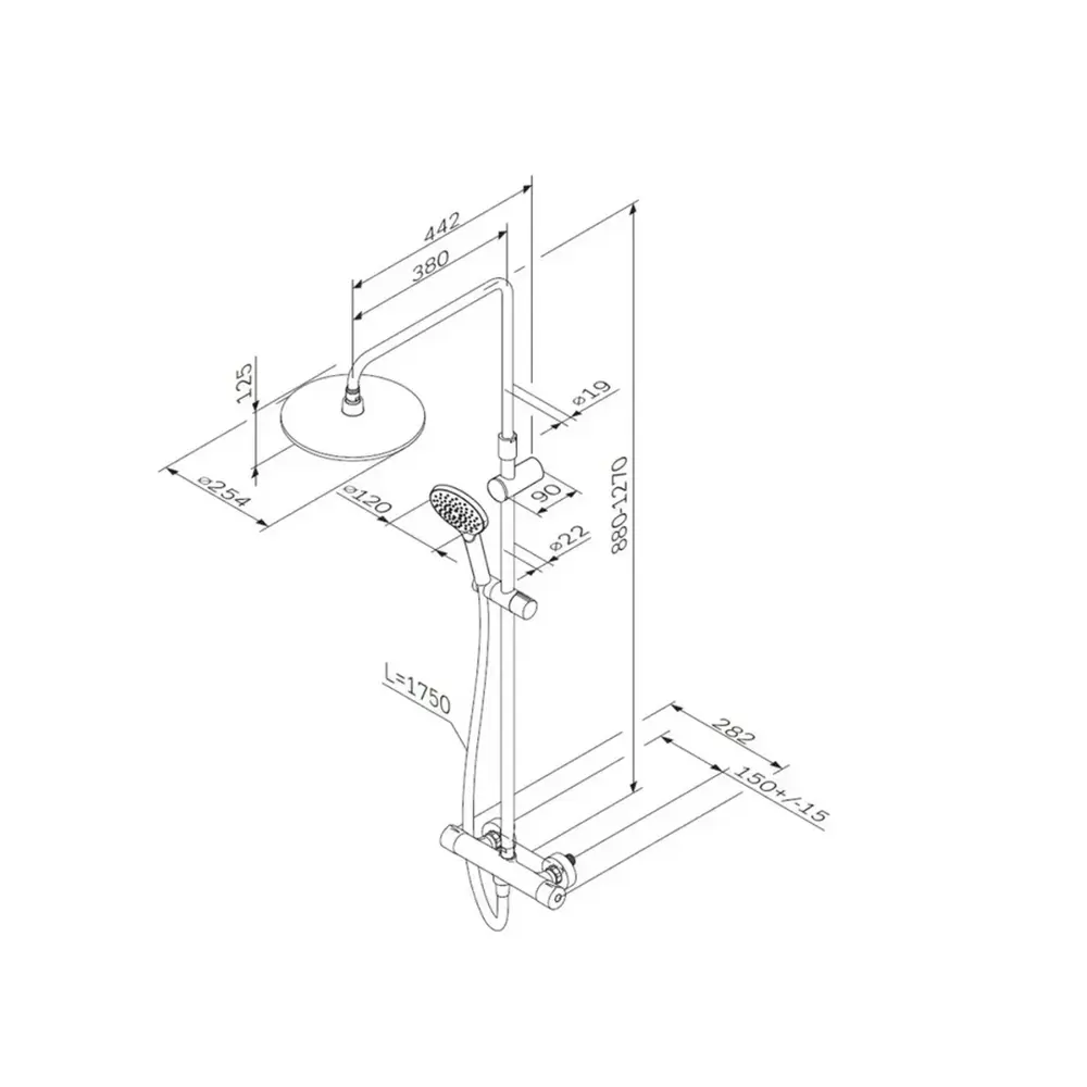 Фото 8 Душевая система Am.pm Mood s07mn4ch 1 режимная цвет хром Фото 8 Душевая система Am.pm Mood s07mn4ch 1 режимная цвет хром