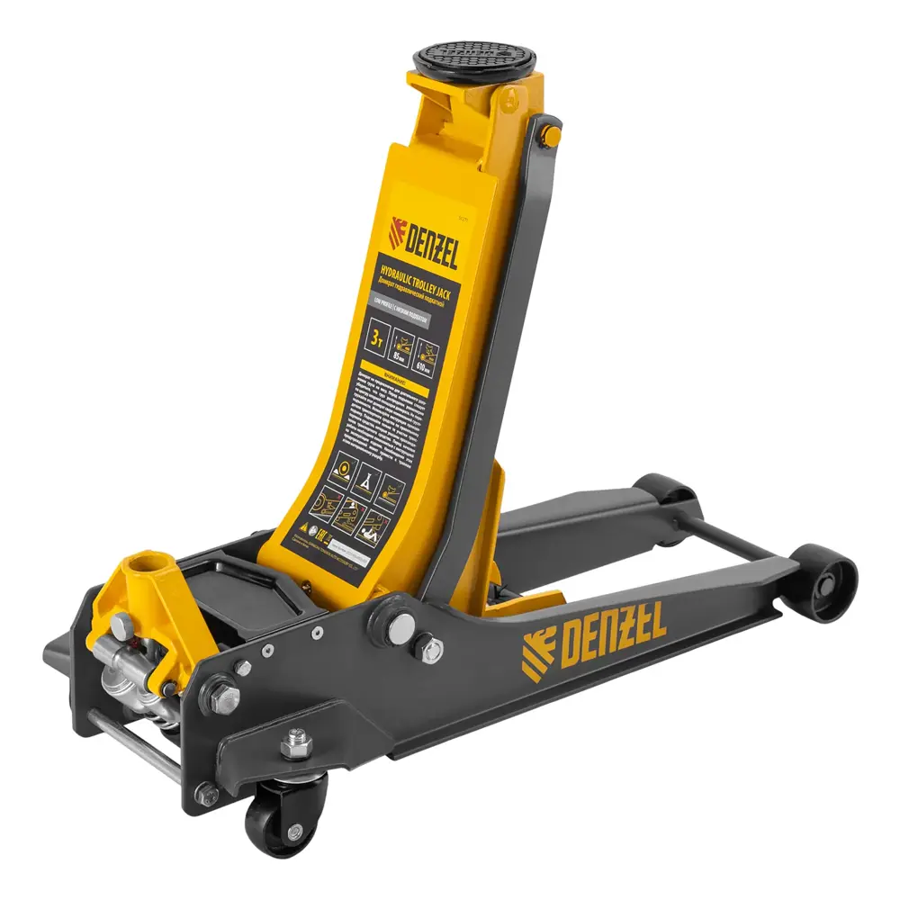 Фото 3 Домкрат подкатной гидравлический Denzel 51271 до 3 т, 85-610 мм