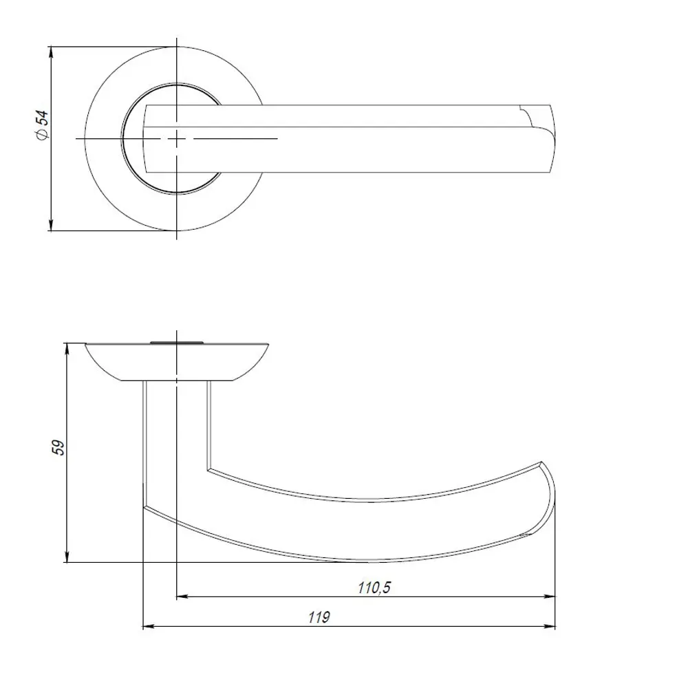 Фото 2 Дверная ручка Ajax Sigma без запирания 180мм цвет хром Фото 2 Дверная ручка Ajax Sigma без запирания 180мм цвет хром