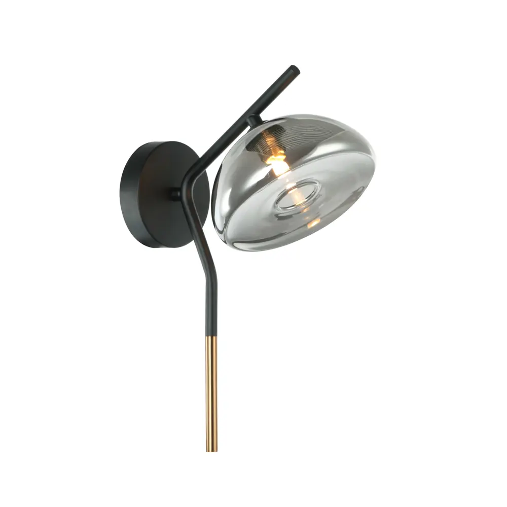 Фото Настенный светильник Gerhort G51215/1wbk+ab sm цвет черный/дымчатый