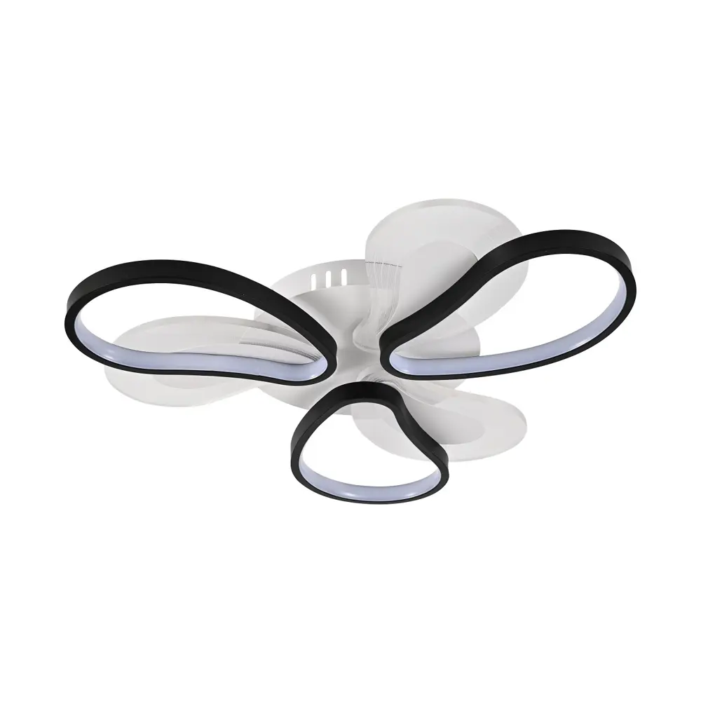 Фото Люстра потолочная светодиодная Экономсвет Modern с пультом управления 68 м² регулируемый белый свет цвет белый/черный Фото Люстра потолочная светодиодная Экономсвет Modern с пультом управления 68 м² регулируемый белый свет цвет белый/черный